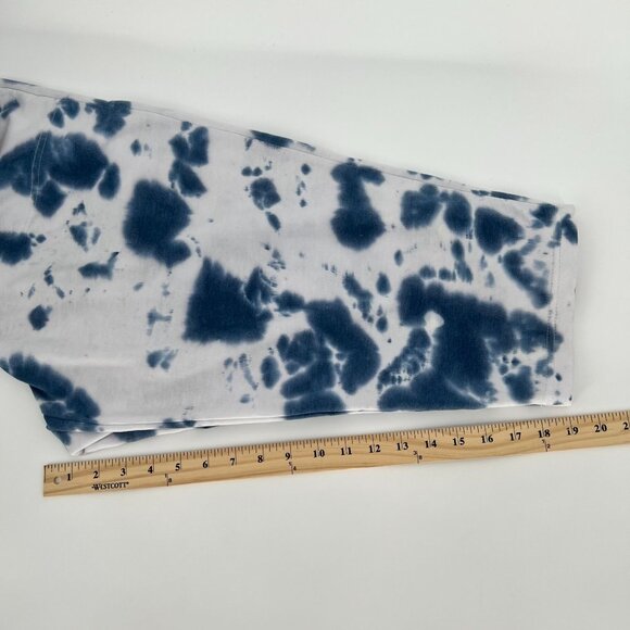 Jane & Delancey Womens Tie Dye Crop Jogger Pants Size 2X Blue White Drawstring - Picture 10 of 12
